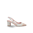 Slingback in tweed Celeste e Beige