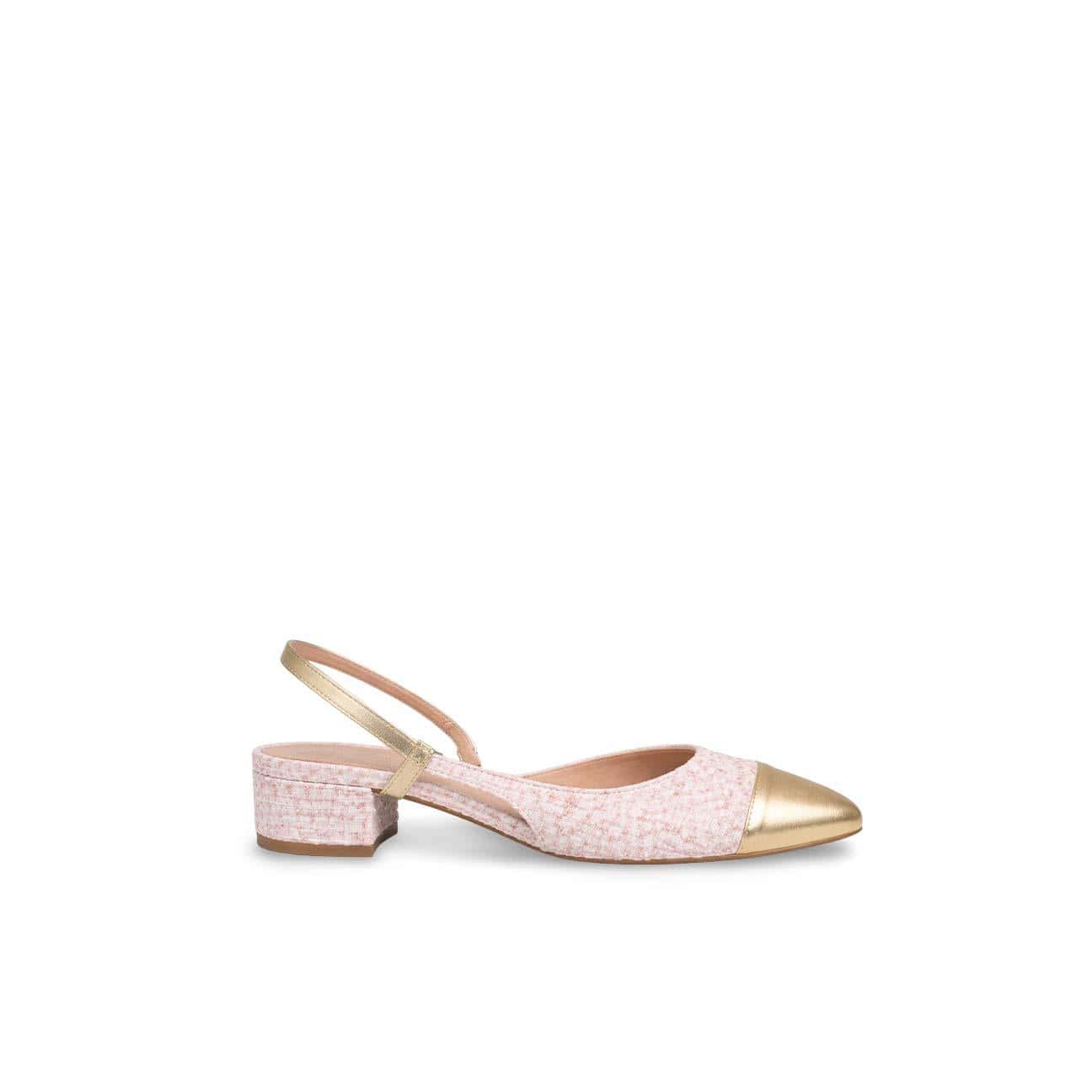 ROBERTO FESTA Slingback in tweed Rosa e Oro