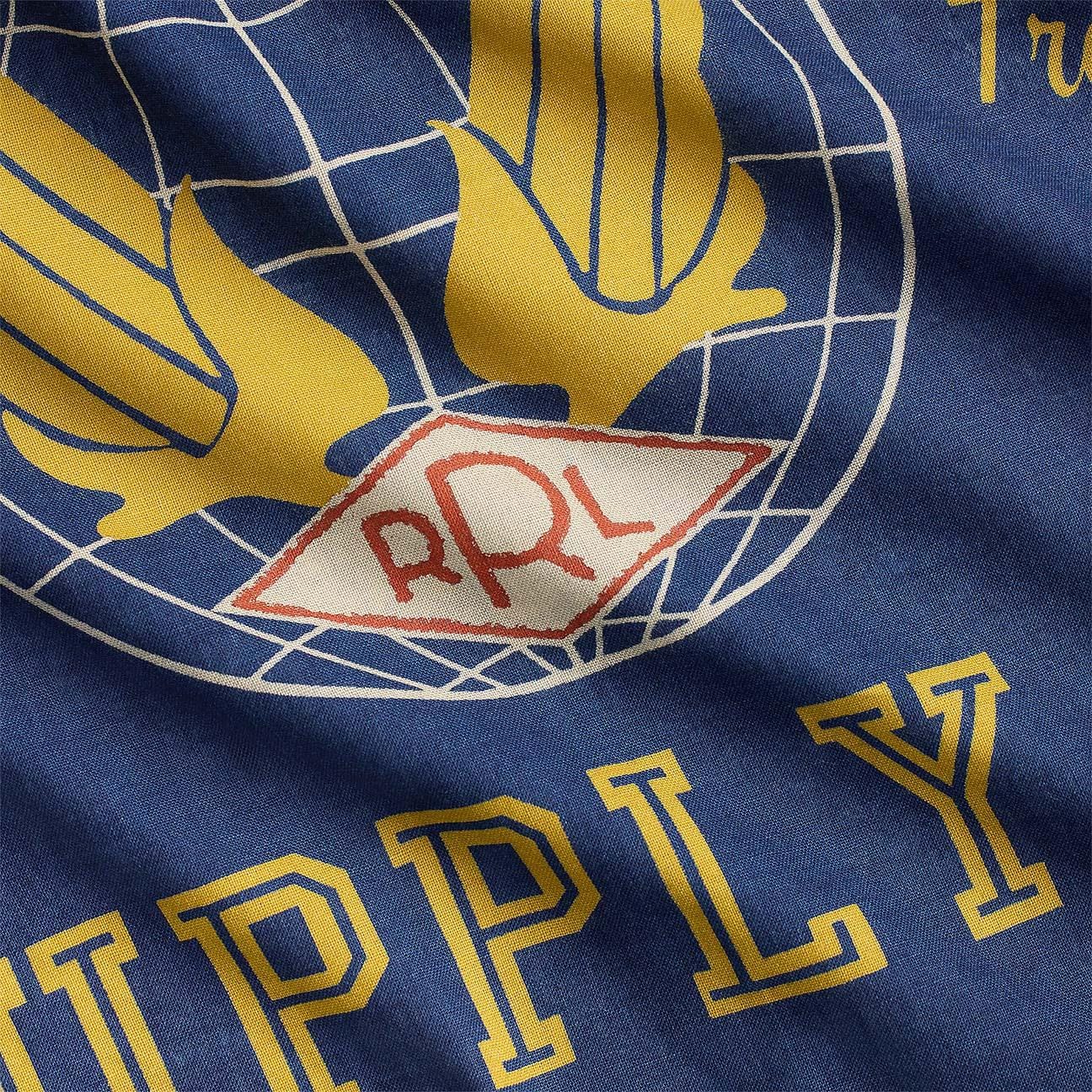 RRL Bandana con Logo Blue Indaco