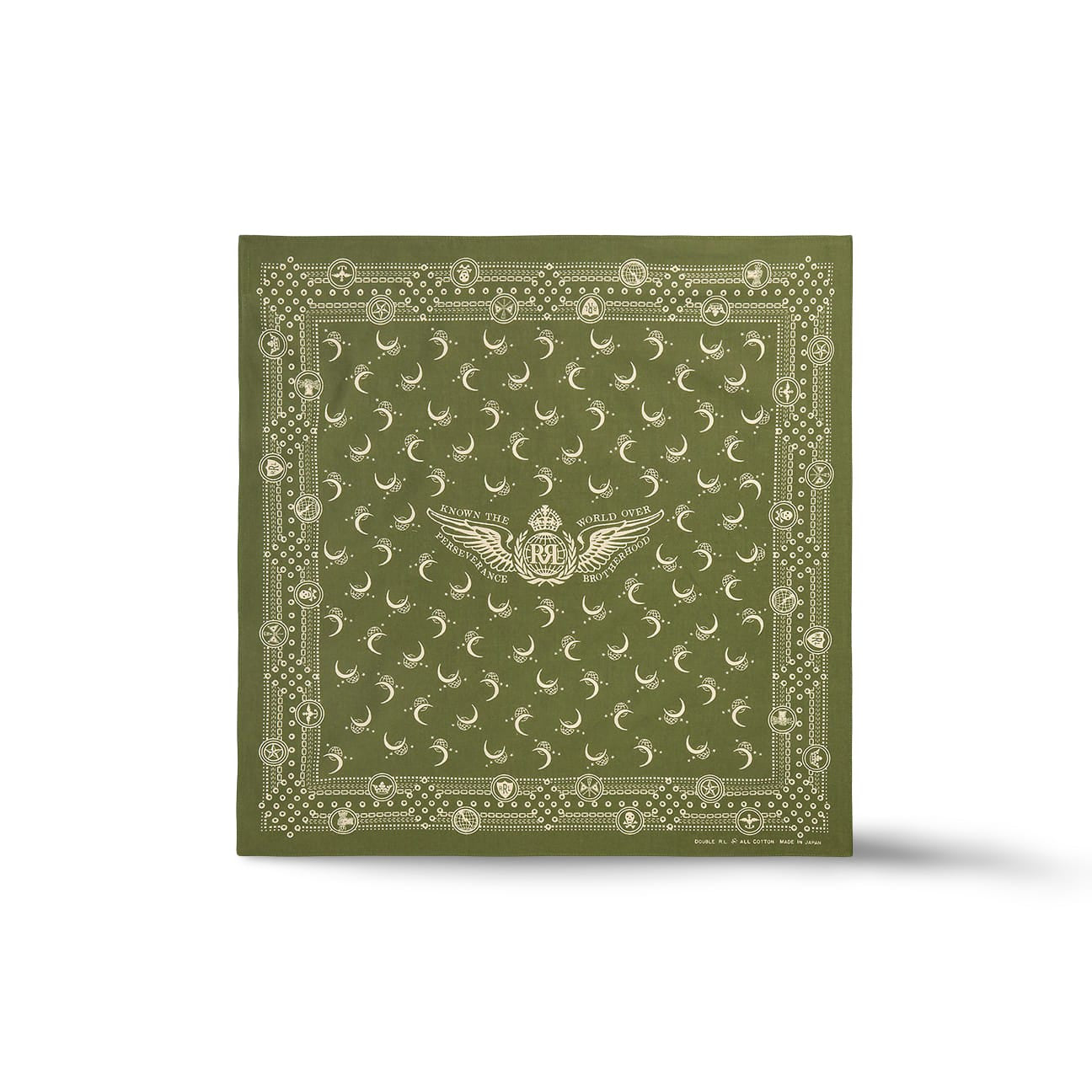 RRL Bandana in cotone con logo alatoVerde