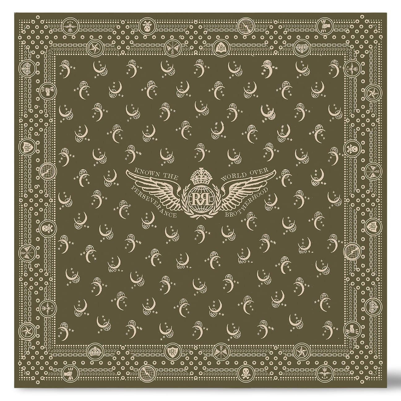 RRL Bandana in cotone con logo alatoVerde