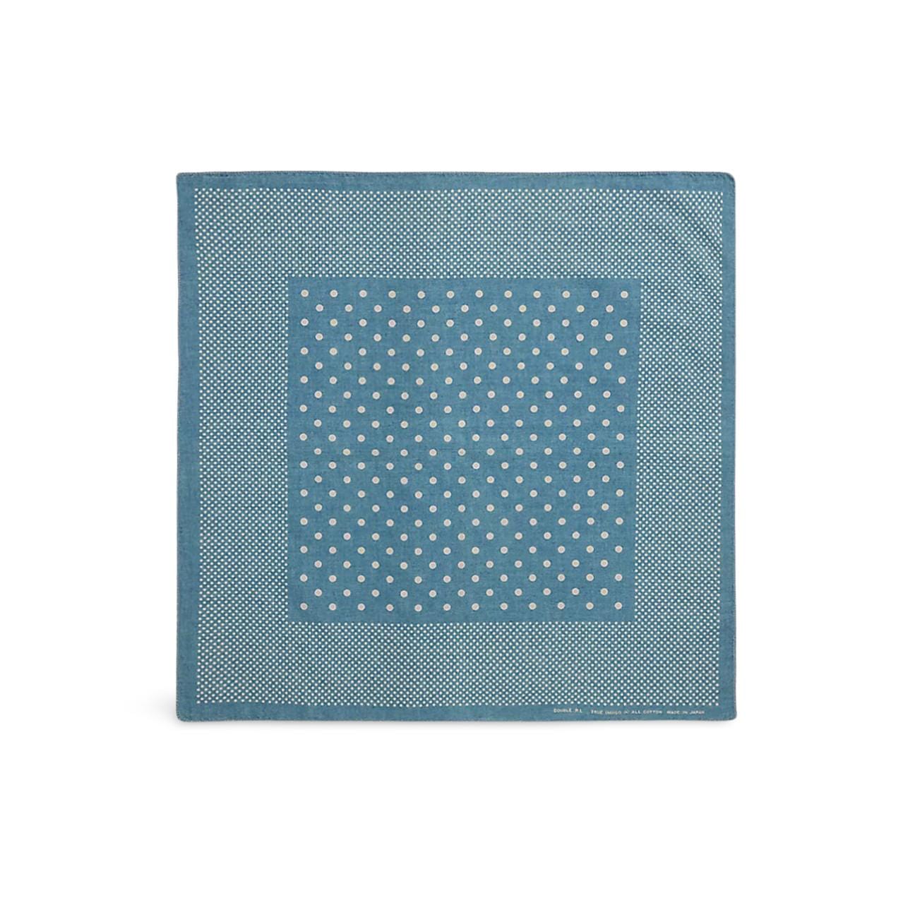 RRL Bandana in cotone indaco a pois Azzurro