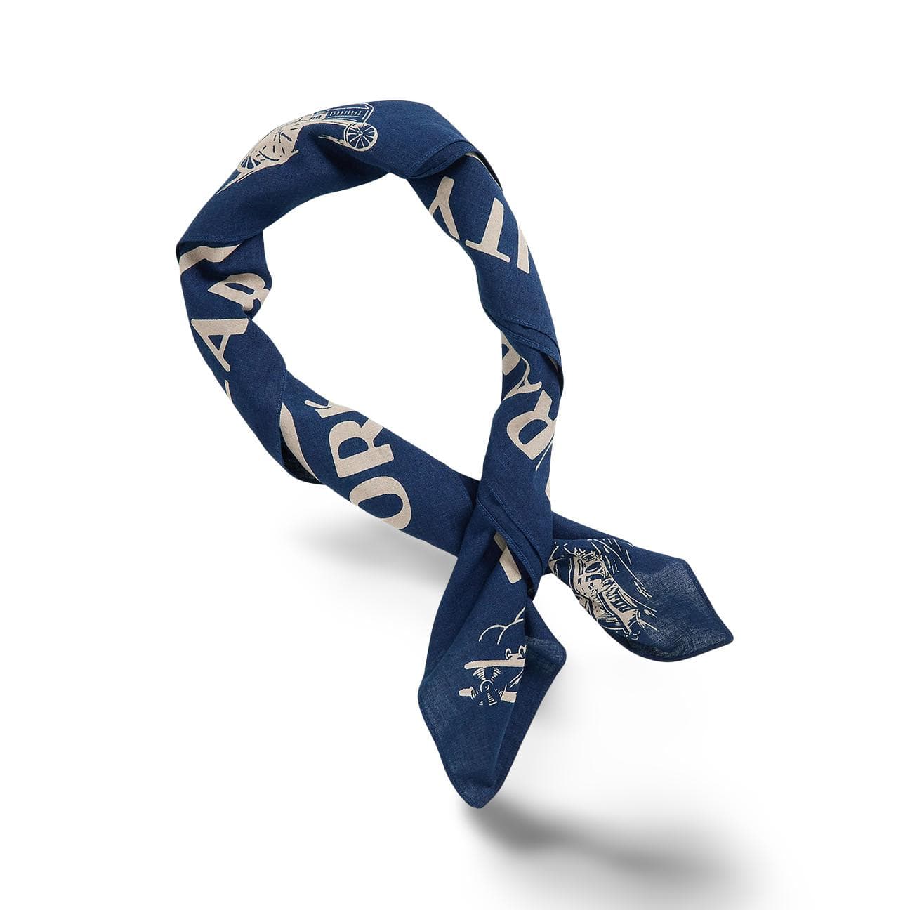 RRL Bandana in cotone indaco con grafica Blue