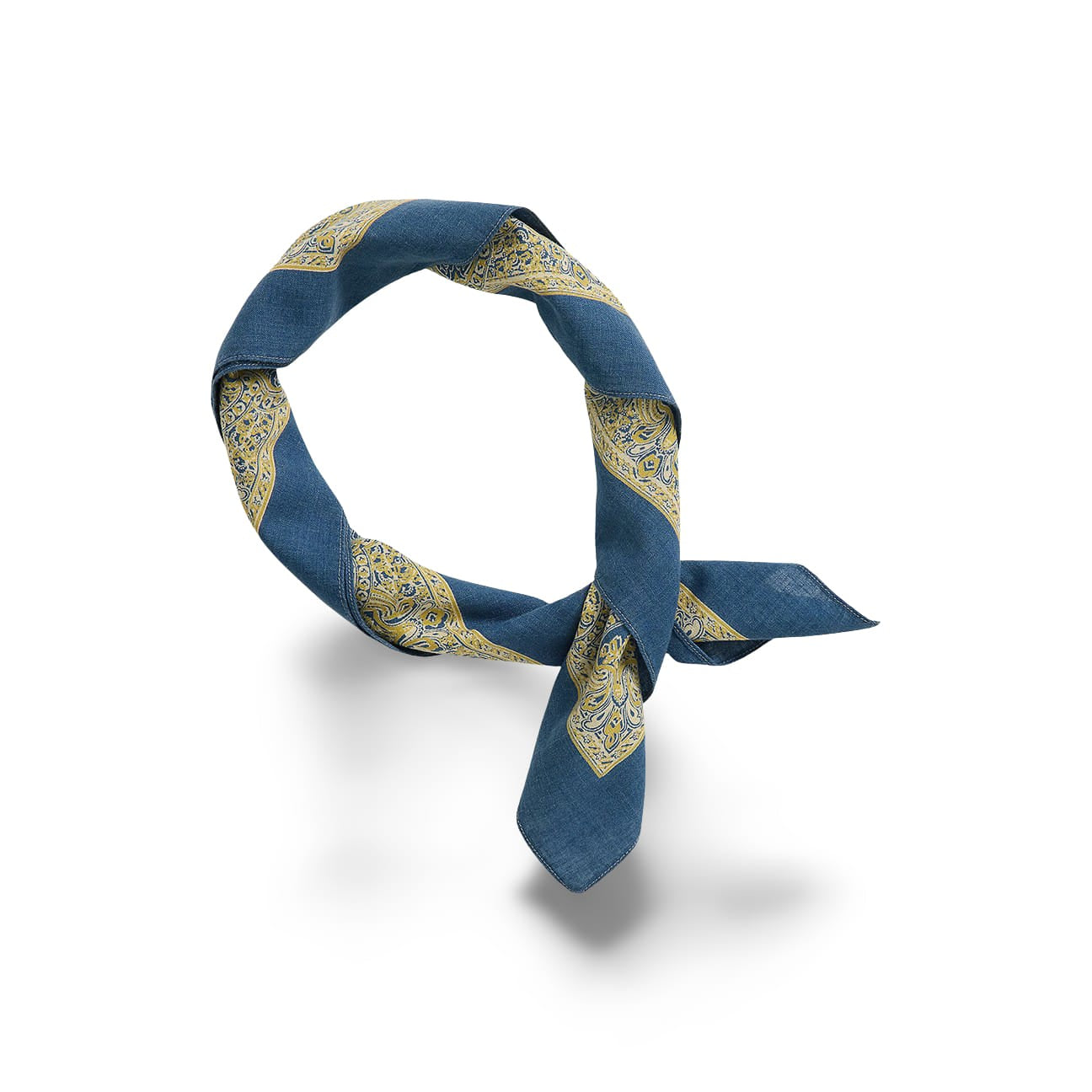 RRL Bandana in cotone indaco con logo Blue