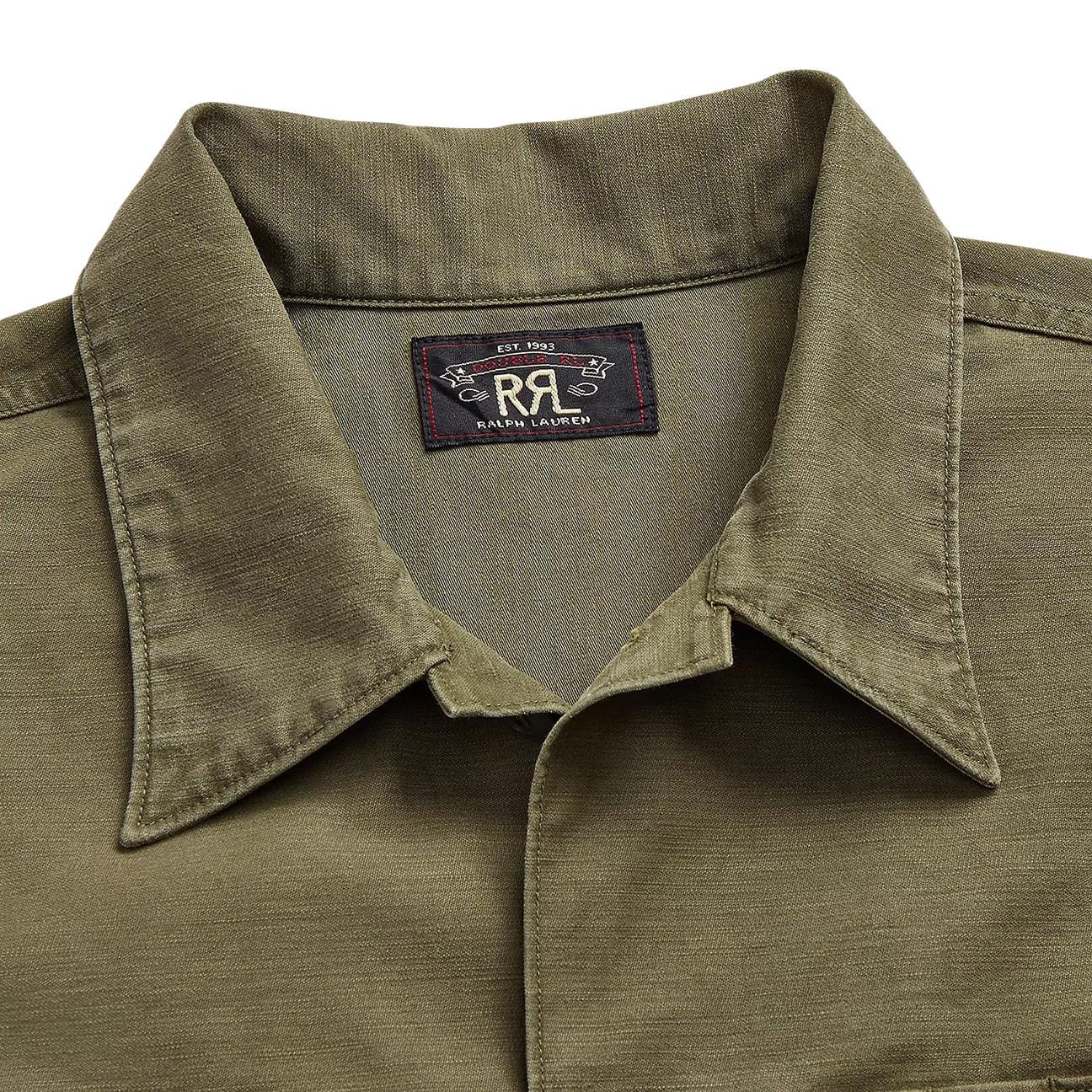 RRL Camicia militare in cotone Verde Militare
