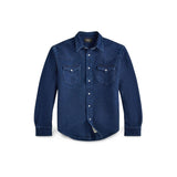 RRL Camicia uomo Buffalo in cotone pesante Indigo