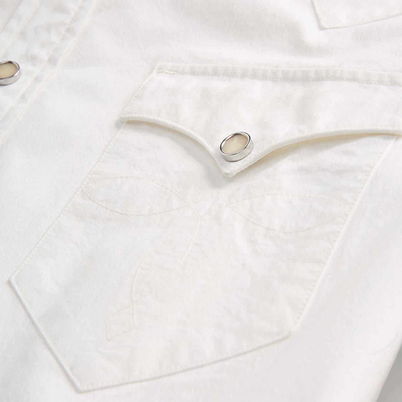 RRL Camicia uomo Buffalo Western in popeline Bianco