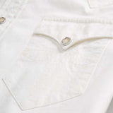 RRL Camicia uomo Buffalo Western in popeline Bianco