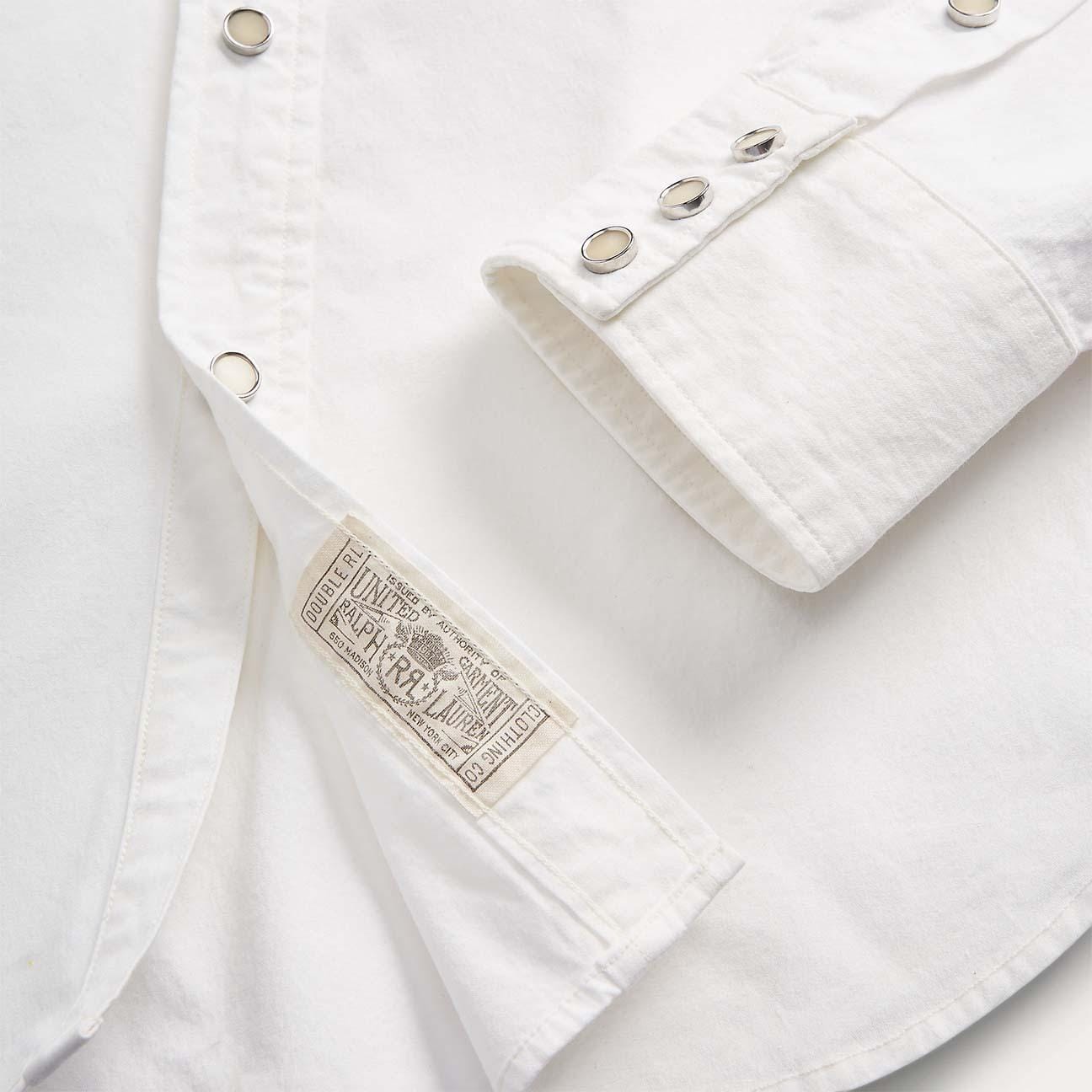 RRL Camicia uomo Buffalo Western in popeline Bianco