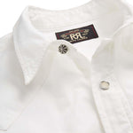 RRL Camicia uomo Buffalo Western in popeline Bianco