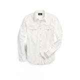 RRL Camicia uomo Buffalo Western in popeline Bianco