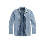 RRL Camicia uomo double face Indaco