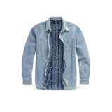 RRL Camicia uomo double face Indaco