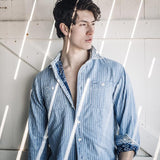 RRL Camicia uomo double face Indaco