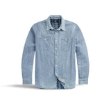 RRL Camicia uomo double face Indaco