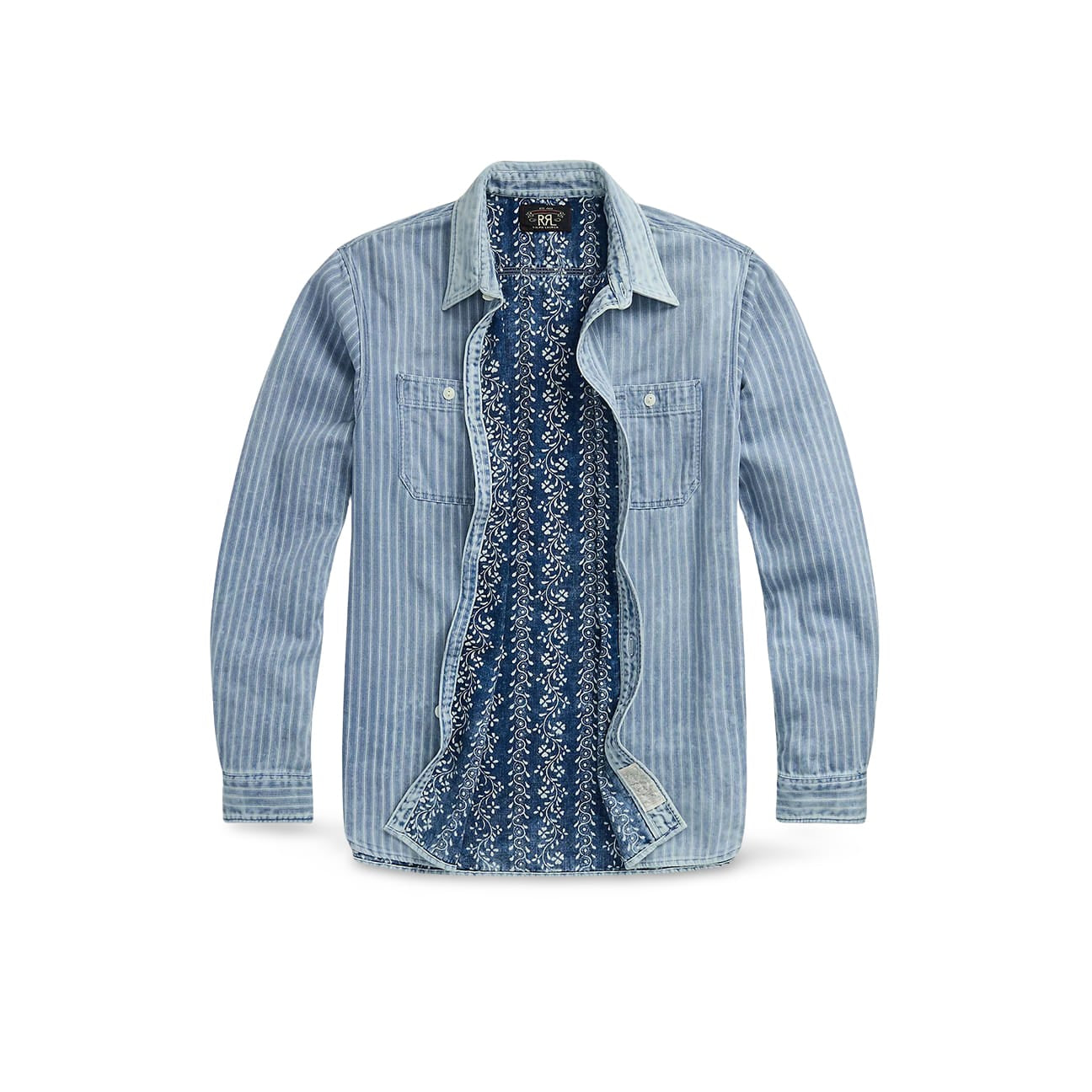 RRL Camicia uomo double face Indaco