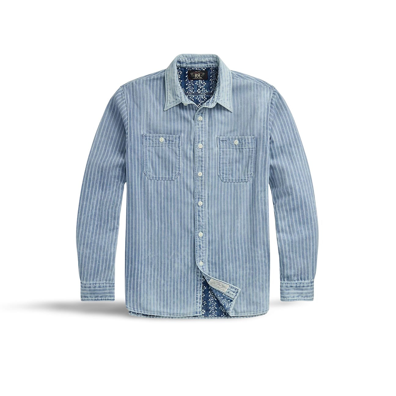RRL Camicia uomo double face Indaco