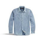 RRL Camicia uomo double face Indaco
