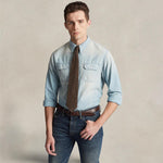 RRL Camicia uomo in chambray Indaco