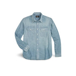 RRL Camicia uomo in chambray Indaco