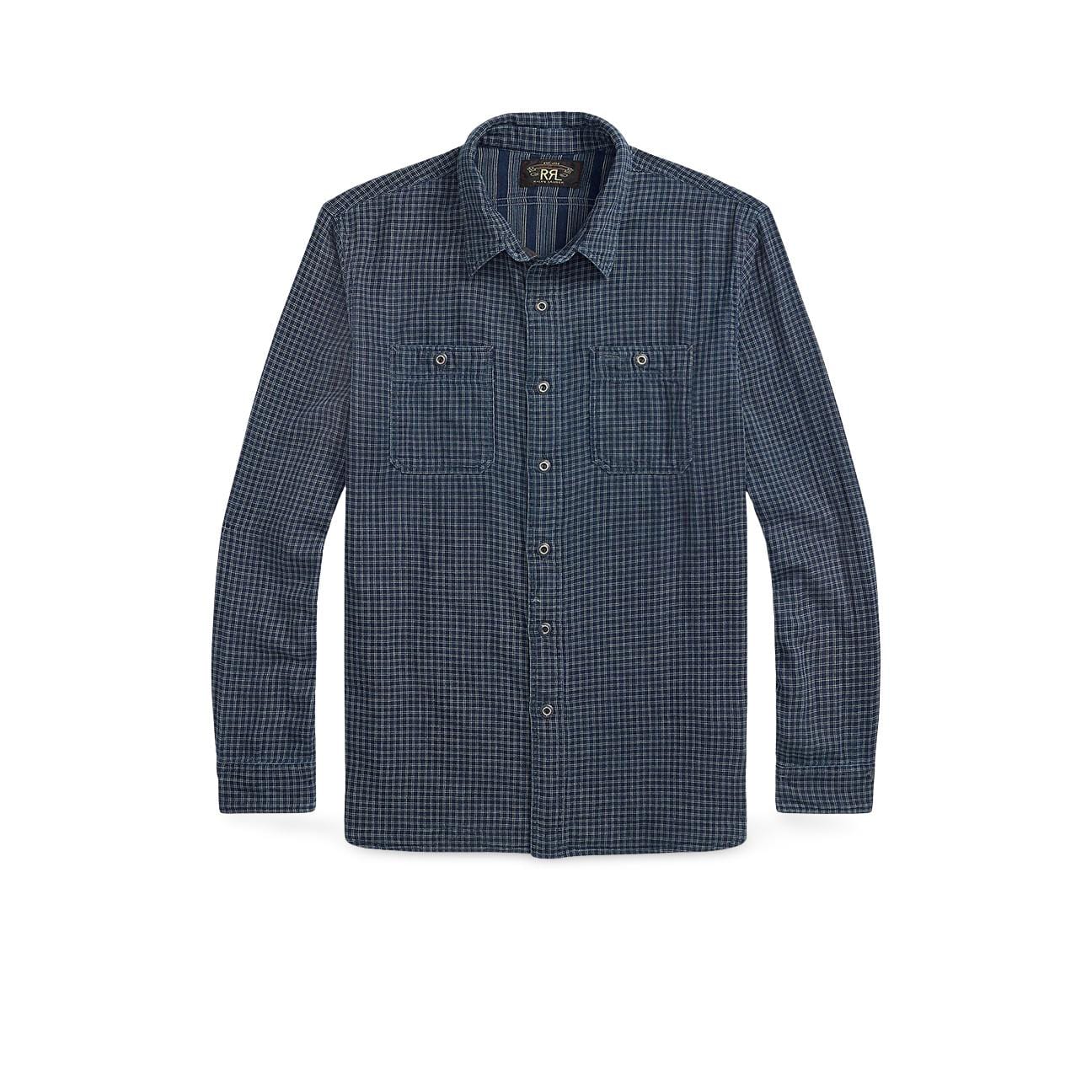 RRL Camicia uomo Reversibile  Indaco