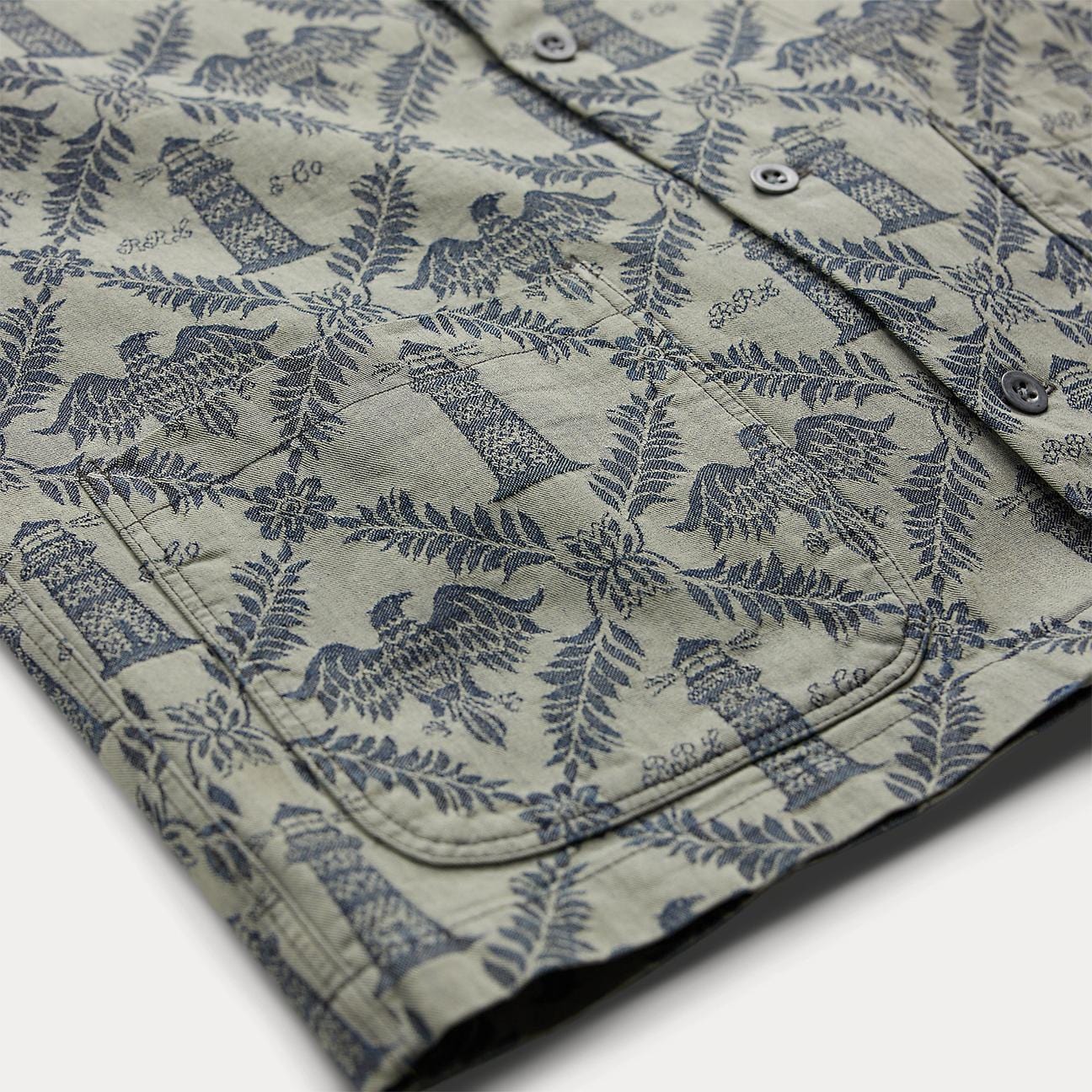 RRL Camicia uomo  sahariana in denim jacquard