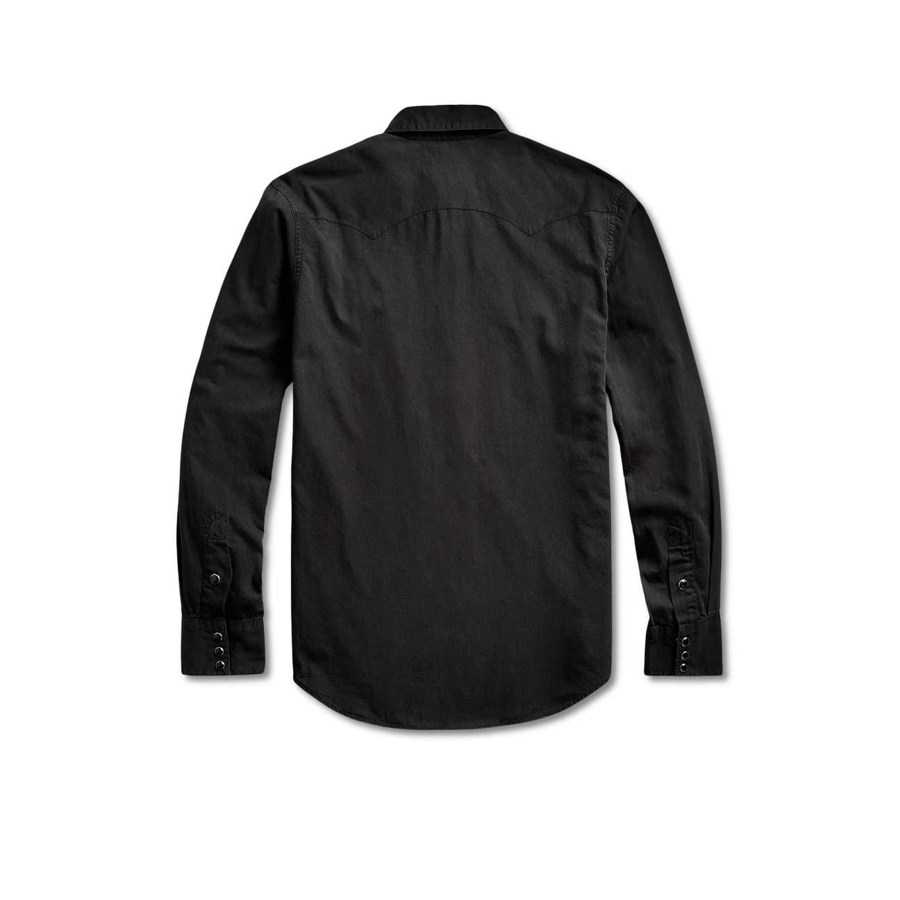 RRL Camicia uomo Slim Fit  western in twil Nero