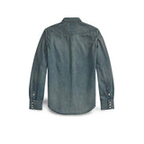RRL Camicia uomo Western in denim Dark Wash