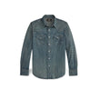 Herren-Westernhemd aus Dark-Wash-Denim
