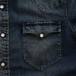 RRL Camicia uomo western in denim Slim-Fit