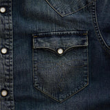 RRL Camicia uomo western in denim Slim-Fit
