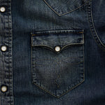RRL Camicia uomo western in denim Slim-Fit