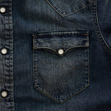 RRL Camicia uomo western in denim Slim-Fit
