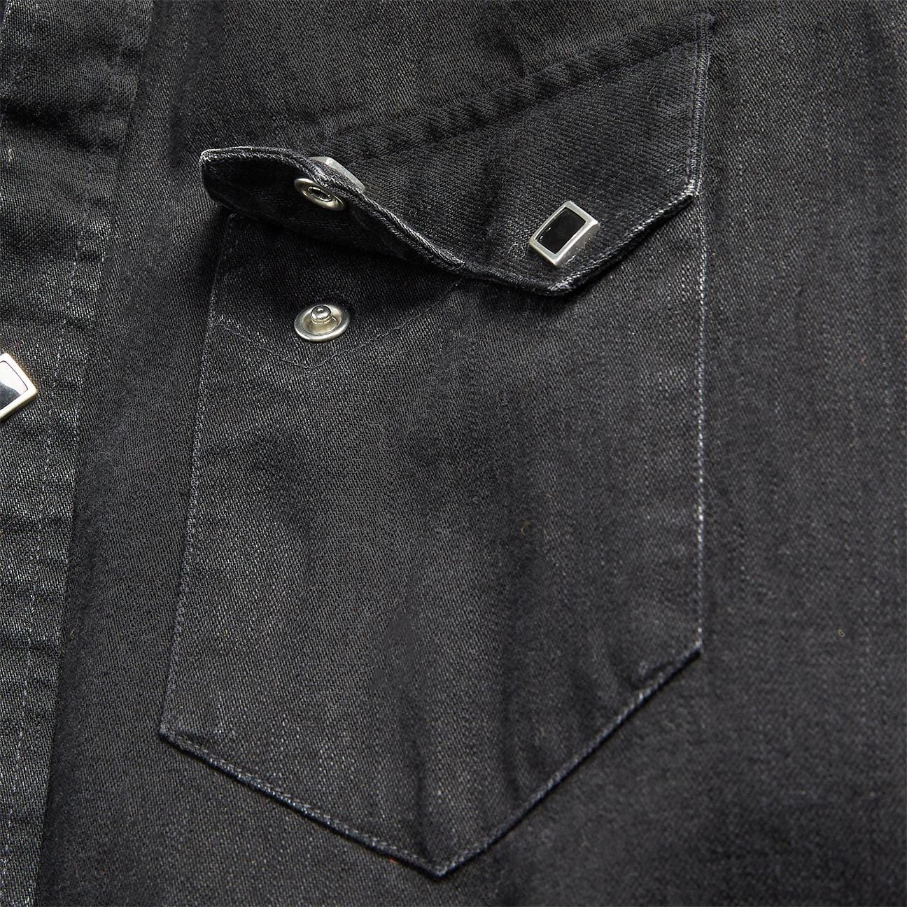 RRL Camicia uomo western in denim Slim Fit Black