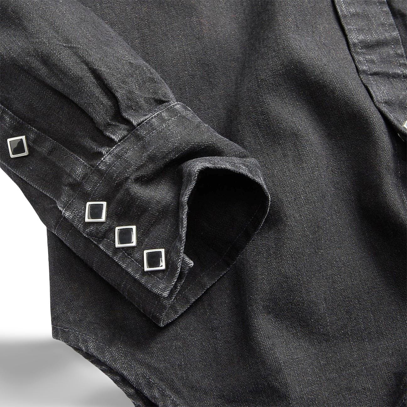 RRL Camicia uomo western in denim Slim Fit Black