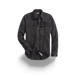 RRL Camicia uomo western in denim Slim Fit Black