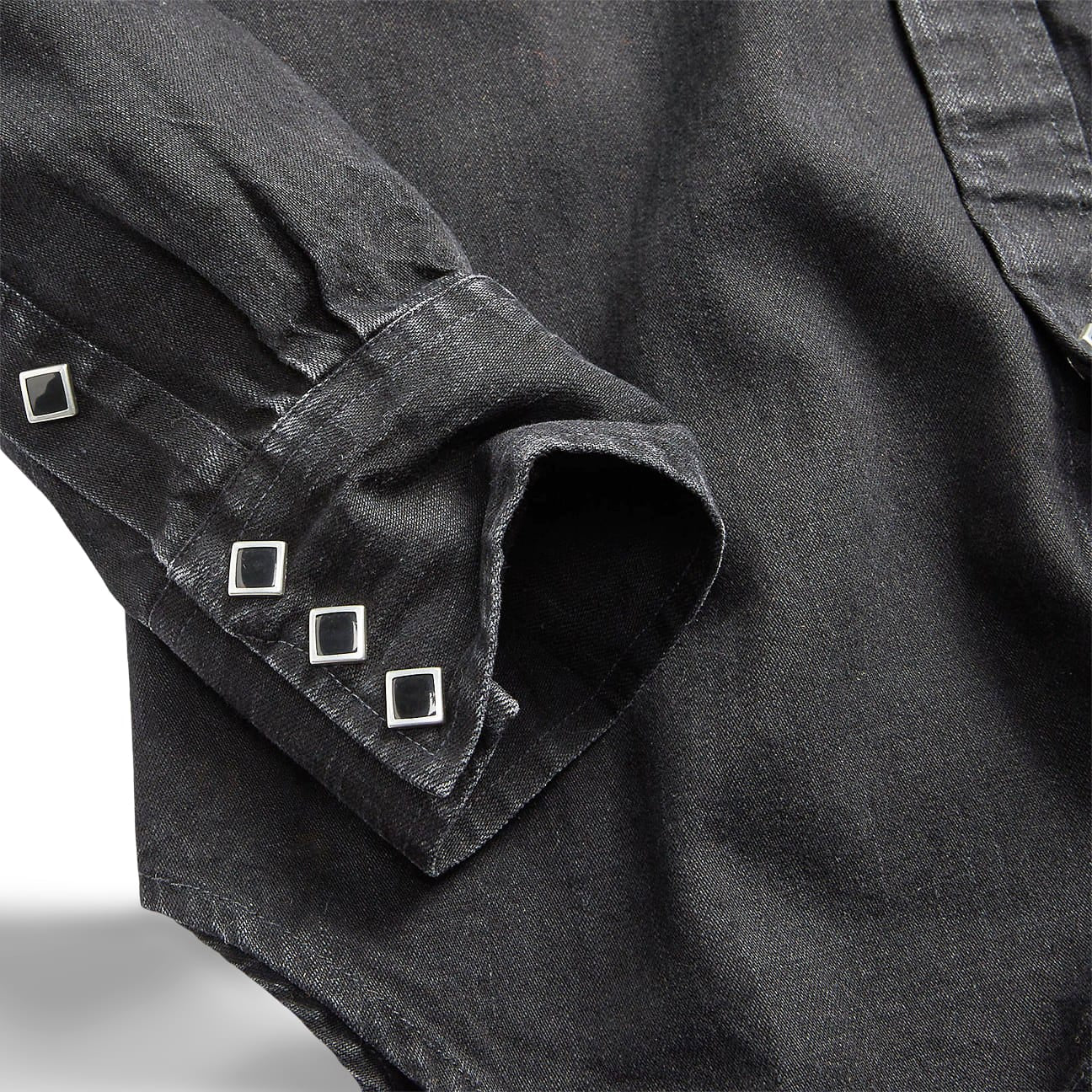 RRL Camicia uomo western in denim Slim Fit Black