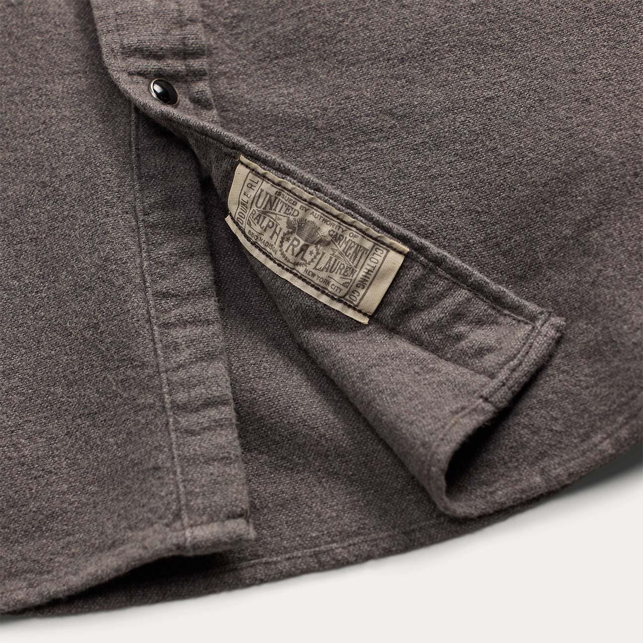 RRL Camicia uomo Western in flanella Grigio