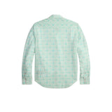 RRL Camicia uomo  western in seersucker Slim-Fit Turchese