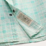 RRL Camicia uomo  western in seersucker Slim-Fit Turchese