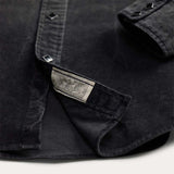 RRL Camicia uomo western in velluto Slim Fit Nero