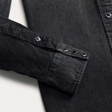 RRL Camicia uomo western in velluto Slim Fit Nero