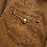 RRL Camicia uomo western in velluto Tan