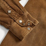 RRL Camicia uomo western in velluto Tan