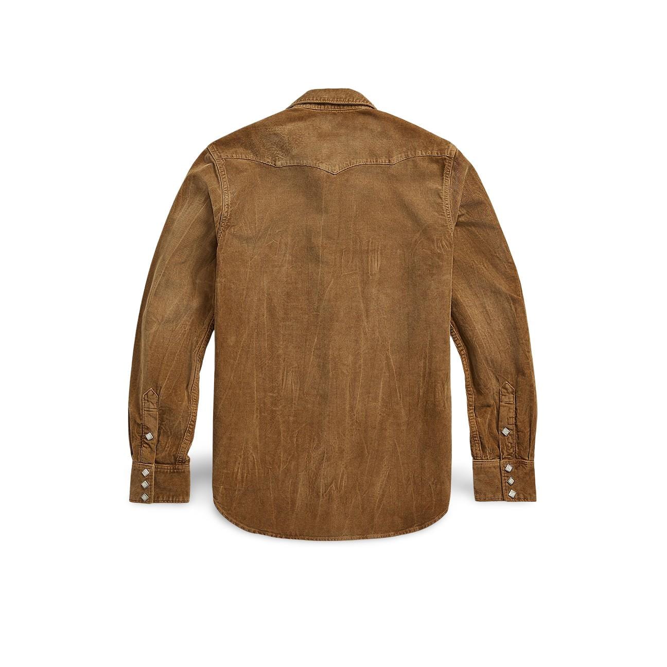 RRL Camicia uomo western in velluto Tan