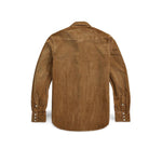RRL Camicia uomo western in velluto Tan
