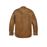 RRL Camicia uomo western in velluto Tan