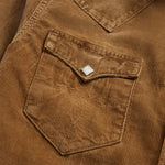 RRL Camicia uomo western in velluto Tan