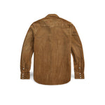 RRL Camicia uomo western in velluto Tan