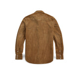 RRL Camicia uomo western in velluto Tan